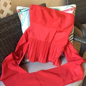 Zara, Red Satin strapless top